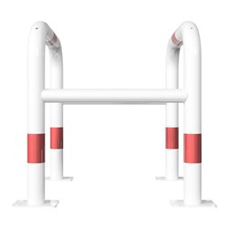 Schake Säulenschutz bestehend aus 2 Steckbaren Rohrbügeln Ø60mm + angeschweißte Stutzen Ø48mm zum ineinanderstecken, Breite: 600