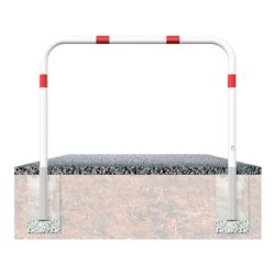 Schake Abweisebügel Ø 60mm, Breite 2500 mm, Höhe Überflur 1000 mm, ohne Querholm, herausnehmbar + Dreikantverschluß incl. Bodenh