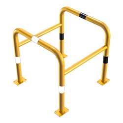 Schake Säulenschutz bestehend aus 2 Steckbaren Rohrbügeln Ø60mm + angeschweißte Stutzen Ø48mm zum ineinanderstecken, Breite: 800