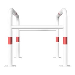 Schake Säulenschutz bestehend aus 2 Steckbaren Rohrbügeln Ø60mm + angeschweißte Stutzen Ø48mm zum ineinanderstecken, Breite: 800