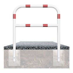 Schake Abweisebügel aus Stahlrohr Ø 60 x 2,5 mm Breite: 500 mm, Höhe: 1400 mm + Querholm, beschichtet, zum Einbetonieren