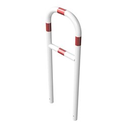 Schake Abweisebügel aus Stahlrohr Ø 60 x 2,5 mm Breite: 500 mm, Höhe: 1400 mm + Querholm, beschichtet, zum Einbetonieren