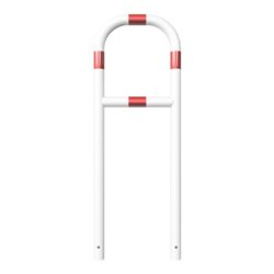 Schake Abweisebügel aus Stahlrohr Ø 60 x 2,5 mm Breite: 500 mm, Höhe: 1400 mm + Querholm, beschichtet, zum Einbetonieren