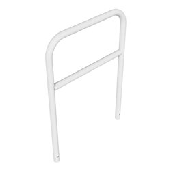 Schake Abweisebügel aus Stahlrohr Ø 60 x 2,5 mm Breite: 1000 mm, Höhe: 1400 mm + Querholm, zum Einbetonieren