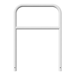 Schake Abweisebügel aus Stahlrohr Ø 60 x 2,5 mm Breite: 1000 mm, Höhe: 1400 mm + Querholm, zum Einbetonieren