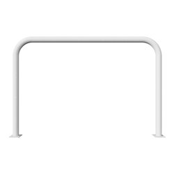 Schake Abweisebügel aus Stahlrohr Ø 60 x 2,5 mm Breite: 1500 mm, Höhe: 1000 mm ohne Querholm, zum Aufdübeln