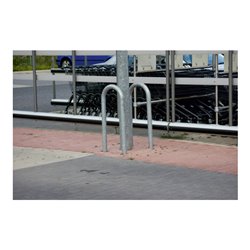 Schake Universalbügel aus Stahlrohr Ø 60 x 2,5 mm Breite: 400 mm, Höhe: 1400 mm, beschichtet, RAL 6005 zum Einbetonieren