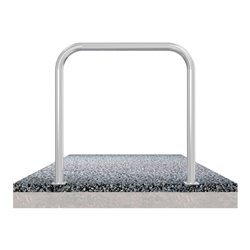 Schake Abweisebügel aus Stahlrohr Ø 60 x 2,5 mm Breite: 1000 mm, Höhe: 1000 mm ohne Querholm, zum Aufdübeln