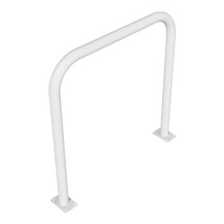 Schake Abweisebügel aus Stahlrohr Ø 60 x 2,5 mm Breite: 1000 mm, Höhe: 1000 mm ohne Querholm, zum Aufdübeln