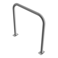 Schake Abweisebügel aus Stahlrohr Ø 60 x 2,5 mm Breite: 1000 mm, Höhe: 1000 mm ohne Querholm, zum Aufdübeln