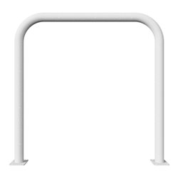 Schake Abweisebügel aus Stahlrohr Ø 60 x 2,5 mm Breite: 1000 mm, Höhe: 1000 mm ohne Querholm, zum Aufdübeln