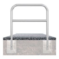 Schake Abweisebügel aus Stahlrohr Ø 60 x 2,5 mm Breite: 1500 mm, Höhe: 1400 mm + Querholm, zum Einbetonieren