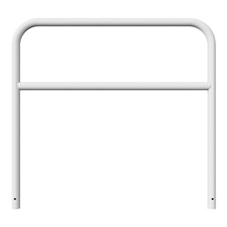 Schake Abweisebügel aus Stahlrohr Ø 60 x 2,5 mm Breite: 1500 mm, Höhe: 1400 mm + Querholm, zum Einbetonieren