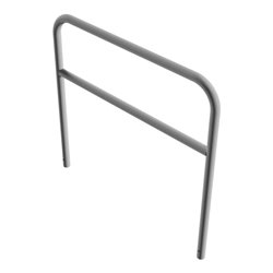 Schake Abweisebügel aus Stahlrohr Ø 60 x 2,5 mm Breite: 1500 mm, Höhe: 1400 mm + Querholm, zum Einbetonieren