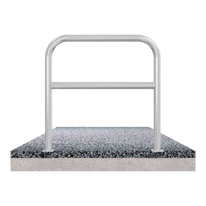 Schake Abweisebügel aus Stahlrohr Ø 60 x 2,5 mm Breite: 1000 mm, Höhe: 1000 mm + Querholm, zum Aufdübeln