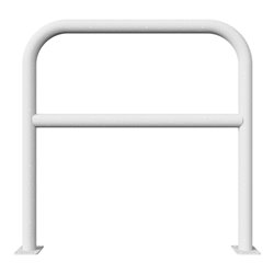 Schake Abweisebügel aus Stahlrohr Ø 60 x 2,5 mm Breite: 1000 mm, Höhe: 1000 mm + Querholm, zum Aufdübeln