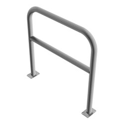 Schake Abweisebügel aus Stahlrohr Ø 60 x 2,5 mm Breite: 1000 mm, Höhe: 1000 mm + Querholm, zum Aufdübeln