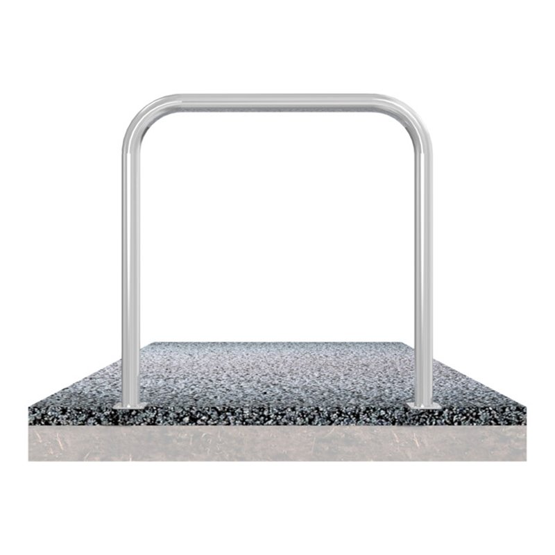 Schake Abweisebügel aus Stahlrohr Ø 60 x 2,5 mm Breite: 2000 mm, Höhe: 1000 mm ohne Querholm, zum Aufdübeln