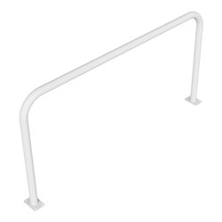 Schake Abweisebügel aus Stahlrohr Ø 60 x 2,5 mm Breite: 2000 mm, Höhe: 1000 mm ohne Querholm, zum Aufdübeln