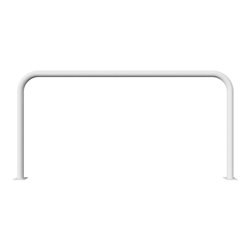 Schake Abweisebügel aus Stahlrohr Ø 60 x 2,5 mm Breite: 2000 mm, Höhe: 1000 mm ohne Querholm, zum Aufdübeln