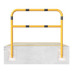 Schake Abweisebügel aus Stahlrohr Ø60mm Breite: 1000mm, Höhe: 1400 mm + Querholm, beschichtet, gelb / schwarz