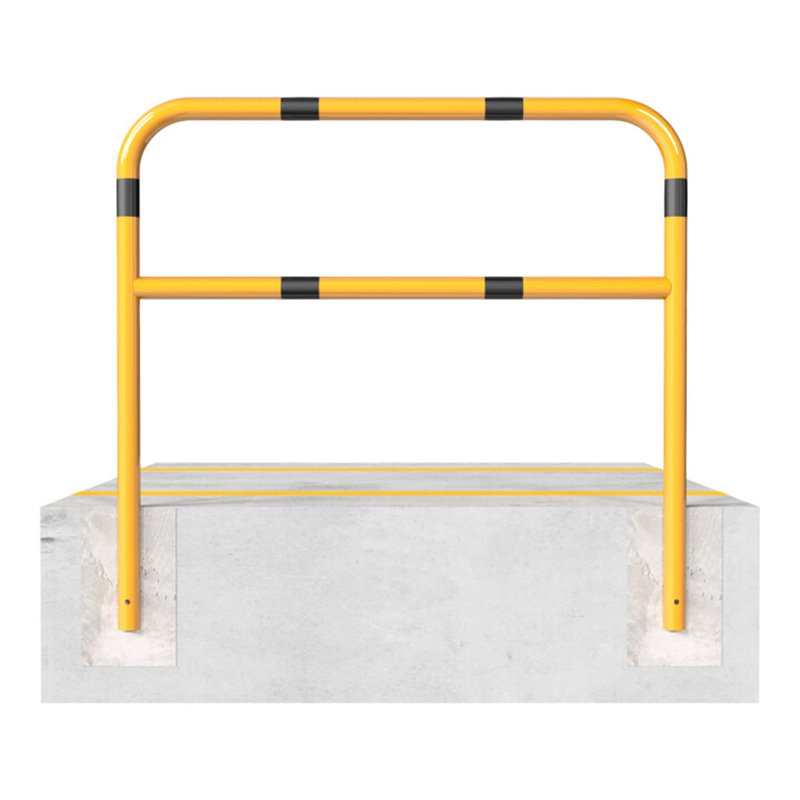 Schake Abweisebügel aus Stahlrohr Ø60mm Breite: 1000mm, Höhe: 1400 mm + Querholm, beschichtet, gelb / schwarz