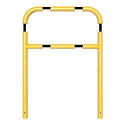 Schake Abweisebügel aus Stahlrohr Ø60mm Breite: 1000mm, Höhe: 1400 mm + Querholm, beschichtet, gelb / schwarz