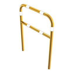 Schake Abweisebügel aus Stahlrohr Ø60mm Breite: 1000mm, Höhe: 1400 mm + Querholm, beschichtet, gelb / schwarz