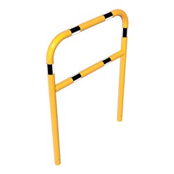 Schake Abweisebügel aus Stahlrohr Ø60mm Breite: 1000mm, Höhe: 1400 mm + Querholm, beschichtet, gelb / schwarz