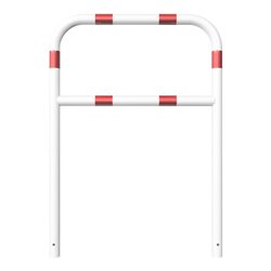 Schake Abweisebügel aus Stahlrohr Ø 60 x 2,5 mm Breite: 1000 mm, Höhe: 1400 mm + Querholm, beschichtet, zum Einbetonieren