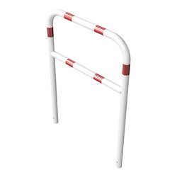 Schake Abweisebügel aus Stahlrohr Ø 60 x 2,5 mm Breite: 1000 mm, Höhe: 1400 mm + Querholm, beschichtet, zum Einbetonieren