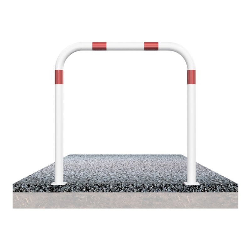 Schake Abweisebügel aus Stahlrohr Ø 60 x 2,5 mm Breite: 1000 mm, Höhe: 1000 mm ohne Querholm, beschichtet, zum Aufdübeln