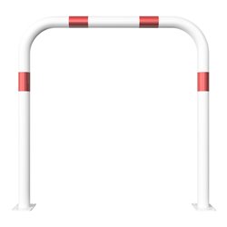 Schake Abweisebügel aus Stahlrohr Ø 60 x 2,5 mm Breite: 1000 mm, Höhe: 1000 mm ohne Querholm, beschichtet, zum Aufdübeln