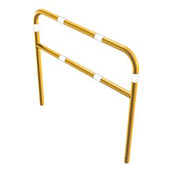 Schake Abweisebügel aus Stahlrohr Ø60mm Breite: 1500mm, Höhe: 1400 mm + Querholm, beschichtet, gelb / schwarz