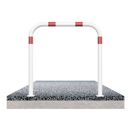 Schake Abweisebügel aus Stahlrohr Ø 60 x 2,5 mm Breite: 1500 mm, Höhe: 1000 mm ohne Querholm, beschichtet, zum Aufdübeln