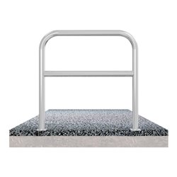 Schake Abweisebügel aus Stahlrohr Ø 60 x 2,5 mm Breite: 1500 mm, Höhe: 1000 mm + Querholm, zum Aufdübeln