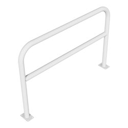 Schake Abweisebügel aus Stahlrohr Ø 60 x 2,5 mm Breite: 1500 mm, Höhe: 1000 mm + Querholm, zum Aufdübeln