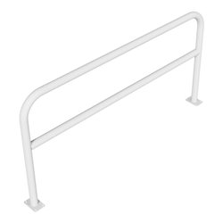 Schake Abweisebügel aus Stahlrohr Ø 60 x 2,5 mm Breite: 2000 mm, Höhe: 1000 mm + Querholm, zum Aufdübeln