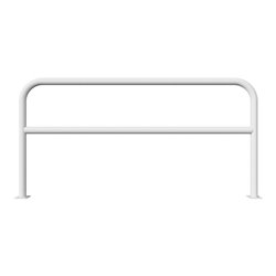 Schake Abweisebügel aus Stahlrohr Ø 60 x 2,5 mm Breite: 2000 mm, Höhe: 1000 mm + Querholm, zum Aufdübeln