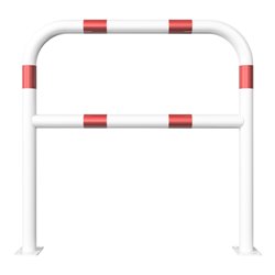 Schake Abweisebügel aus Stahlrohr Ø 60 x 2,5 mm Breite: 1000 mm, Höhe: 1000 mm + Querholm, beschichtet, zum Aufdübeln