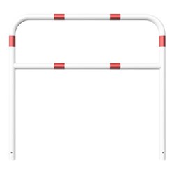 Schake Abweisebügel aus Stahlrohr Ø 60 x 2,5 mm Breite: 1500 mm, Höhe: 1400 mm + Querholm, beschichtet, zum Einbetonieren