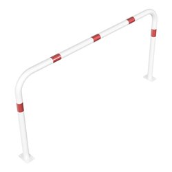 Schake Abweisebügel aus Stahlrohr Ø 60 x 2,5 mm Breite: 2000 mm, Höhe: 1000 mm ohne Querholm, beschichtet, zum Aufdübeln