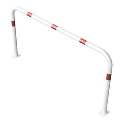 Schake Abweisebügel aus Stahlrohr Ø 60 x 2,5 mm Breite: 2000 mm, Höhe: 1000 mm ohne Querholm, beschichtet, zum Aufdübeln