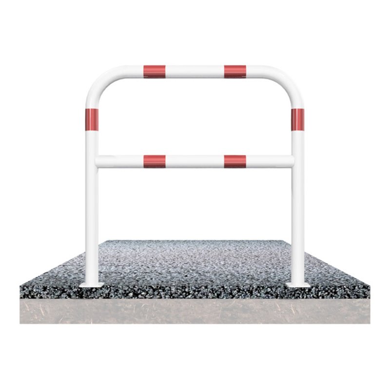 Schake Abweisebügel aus Stahlrohr Ø 60 x 2,5 mm Breite: 1500 mm, Höhe: 1000 mm + Querholm, beschichtet, zum Aufdübeln