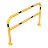 Schake Abweisebügel aus Stahlrohr Ø60mm Breite: 1500mm, Höhe: 1000 mm + Querholm + Bodenplatten zum Aufdübeln, gelb / schwarz