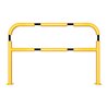 Schake Abweisebügel aus Stahlrohr Ø60mm Breite: 1500mm, Höhe: 1000 mm + Querholm + Bodenplatten zum Aufdübeln, gelb / schwarz