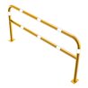 Schake Abweisebügel aus Stahlrohr Ø60mm Breite: 2000mm, Höhe: 1000 mm + Querholm + Bodenplatten zum Aufdübeln, gelb / schwarz