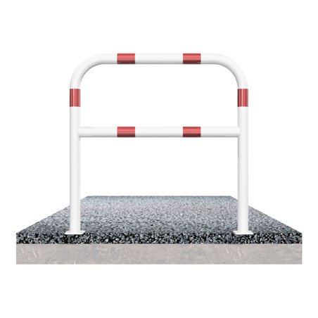 Schake Abweisebügel aus Stahlrohr Ø 60 x 2,5 mm Breite: 2000 mm, Höhe: 1000 mm + Querholm, beschichtet, zum Aufdübeln