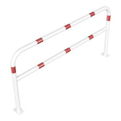 Schake Abweisebügel aus Stahlrohr Ø 60 x 2,5 mm Breite: 2000 mm, Höhe: 1000 mm + Querholm, beschichtet, zum Aufdübeln