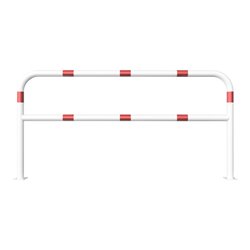 Schake Abweisebügel aus Stahlrohr Ø 60 x 2,5 mm Breite: 2000 mm, Höhe: 1000 mm + Querholm, beschichtet, zum Aufdübeln